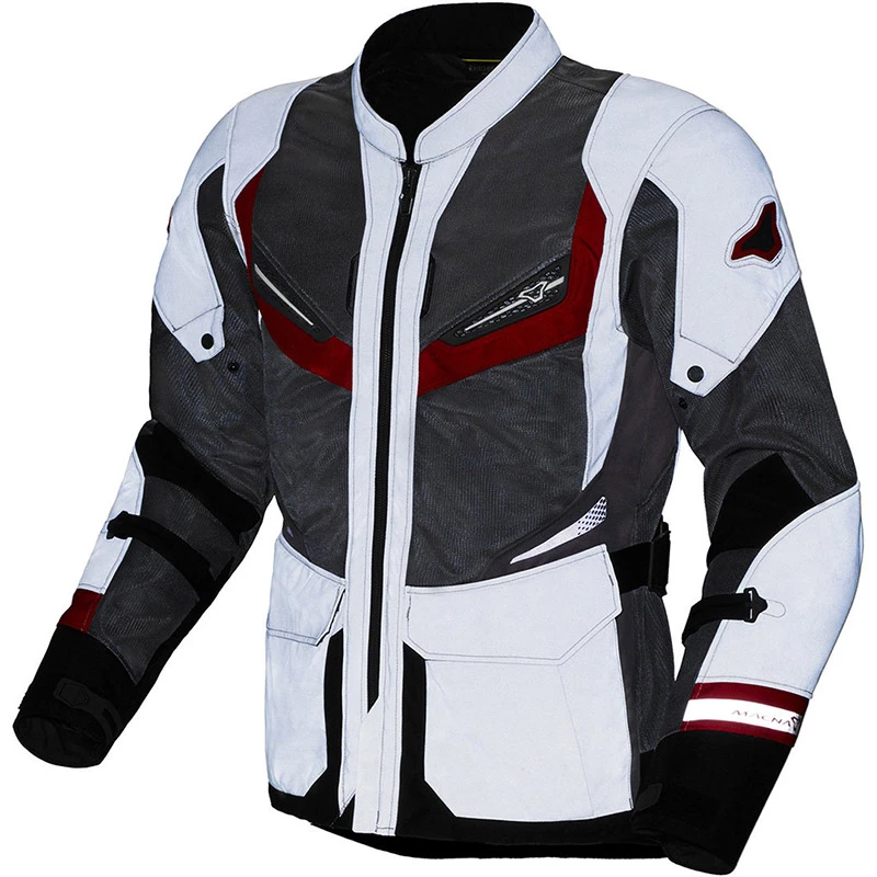Brand new 😀 Touring Macna Aerocon Night Eye Jacket Grey Red ⌛ 5 Brand new 😀 Touring Macna Aerocon Night Eye Jacket Grey Red ⌛ - Image 3