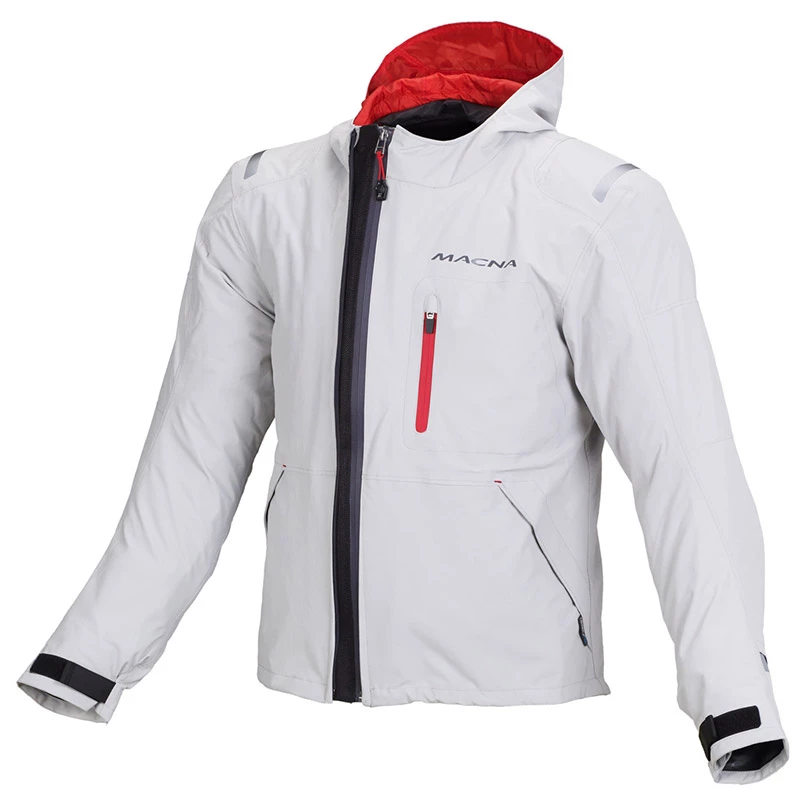 Cheapest 🎉 Textile Macna Refuge Jacket Light Grey Red ⭐ 3 Cheapest 🎉 Textile Macna Refuge Jacket Light Grey Red ⭐
