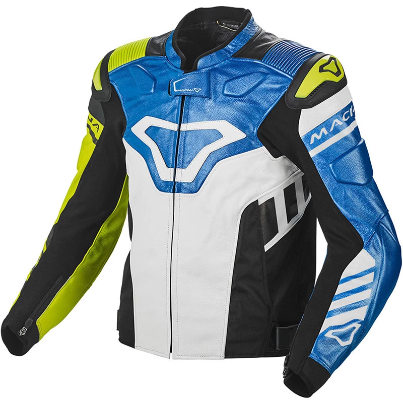 Wholesale โญ Macna Tracktix Leather Jacket White Yellow Blue ๐ 3 Wholesale โญ Macna Tracktix Leather Jacket White Yellow Blue ๐