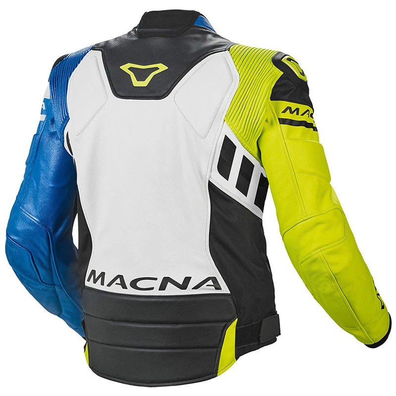 Wholesale โญ Macna Tracktix Leather Jacket White Yellow Blue ๐ 4 Wholesale โญ Macna Tracktix Leather Jacket White Yellow Blue ๐ - Image 2