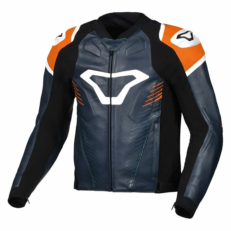 Flash Sale 😉 Leather Macna Tronniq Jacket Blue Orange White ⭐ 3 Flash Sale 😉 Leather Macna Tronniq Jacket Blue Orange White ⭐